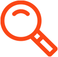 Red magnifying glass icon