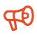 Red megaphone icon