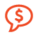 Red question bubble with dollar sign icon