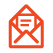 Red mail with envelope icon