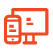 Red smartphone with tv icon