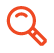 Red magnifying glass icon